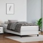 Weißes vidaXL Boxspringbett mit Matratze (90x190 cm) aus Kunstleder.