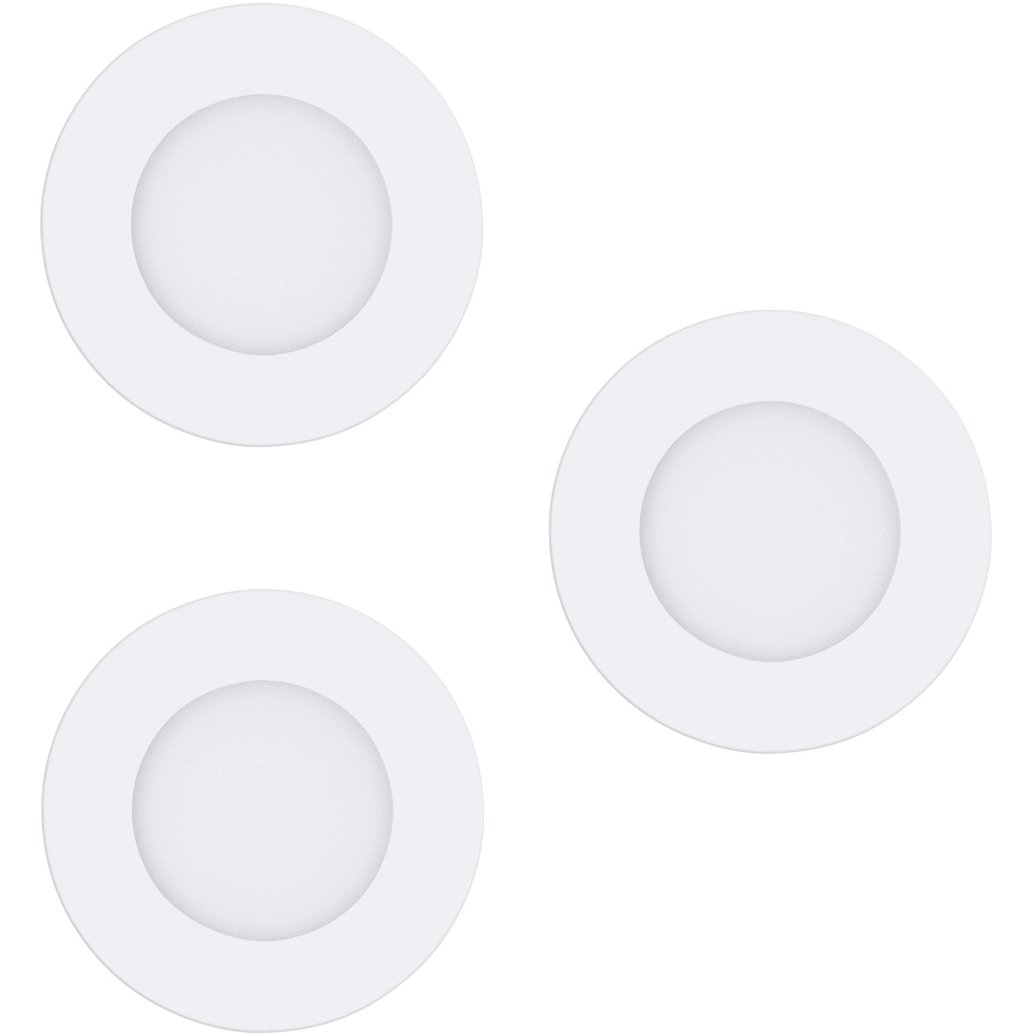 Eglo Connect LED-Einbauleuchte Fueva 3er-Set Ø 8,5 cm Weiß