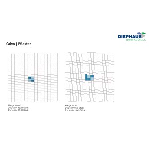 Verlegebeispiele für anthrazitfarbene Beton Drain Pflastersteine 21x14x8 cm und 21x21x8 cm.