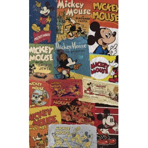 Komar Fototapete Vlies Mickey Billboard, 120x200cm, mit verschiedenen Mickey Mouse Motiven.