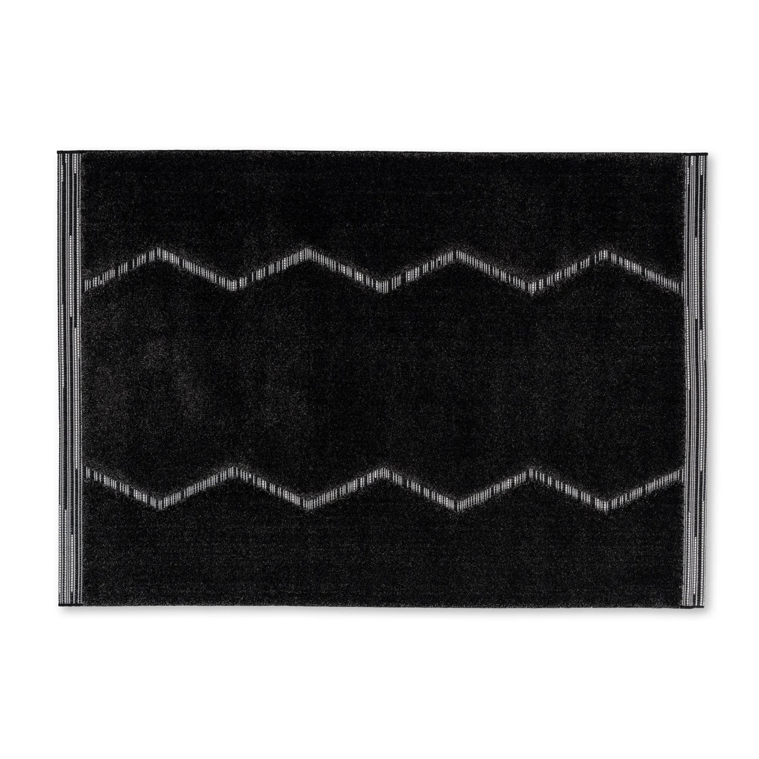Schöner Wohnen Teppich Winsome Streifen 80 cm x 150 cm Schwarz