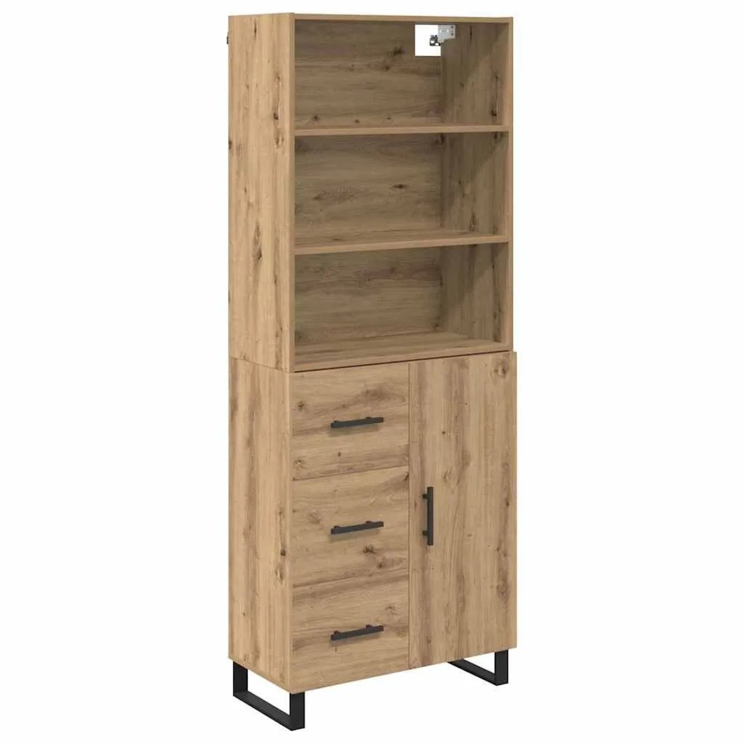 vidaXL Highboard Artisan-Eiche 69,5 x 34 x 180 cm Holzwerkstoff 3415988 günstig online kaufen