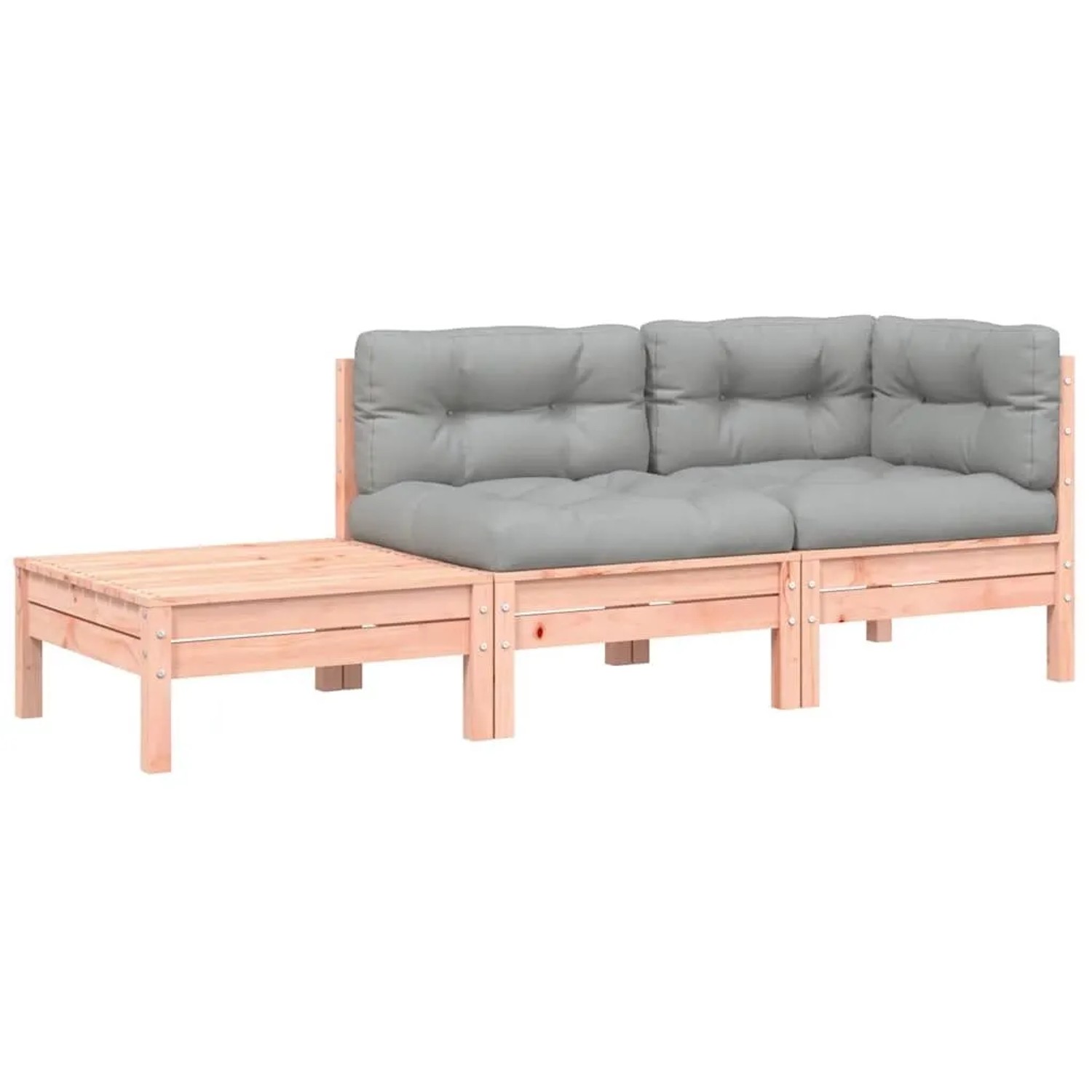 vidaXL Gartensofa mit Kissen und Fußhocker Massivholz Douglasie 838187