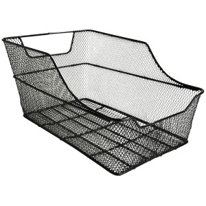 Schwarzer Fischer Fahrradkorb für Gepäckträger, engmaschig und stabil.