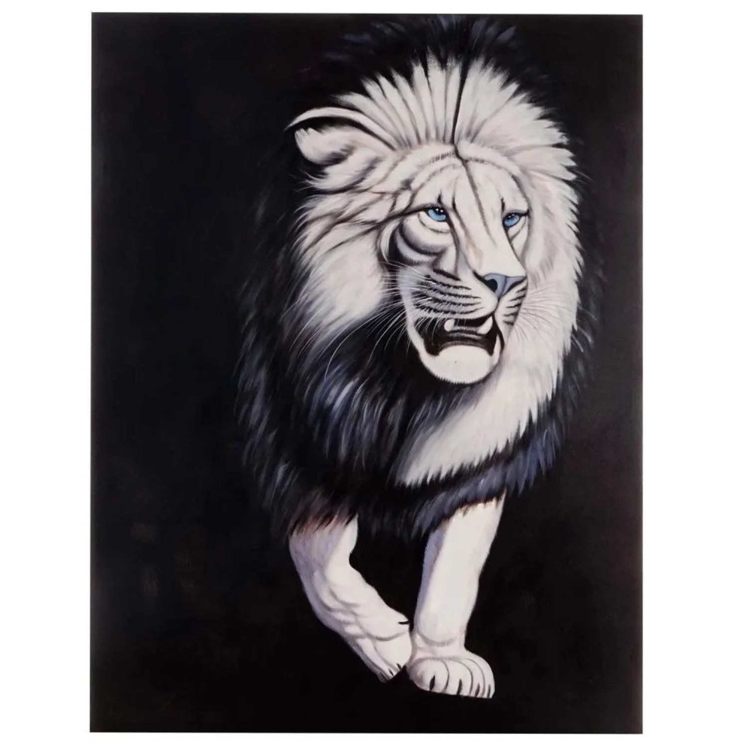 MCW Ölgemälde Weißer Löwe Handgemalt