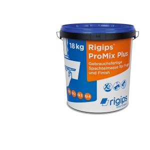 Eimer Rigips ProMix Plus, 18 kg, gebrauchsfertige Spachtelmasse für Fugen und Anschlüsse von Gipsplatten.