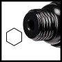 Detailaufnahme des Einhell Druckluft-Meisselhammers TC-PC 45 mit Sechskantaufnahme.
