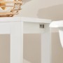 Detailaufnahme: Weißer SoBuy Wäscheschrank mit Lamellentür, Teil eines Badmöbel-Sets.