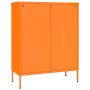 Oranger vidaXL Büroschrank aus Stahl, 80x35x101,5 cm, mit zwei Türen.
