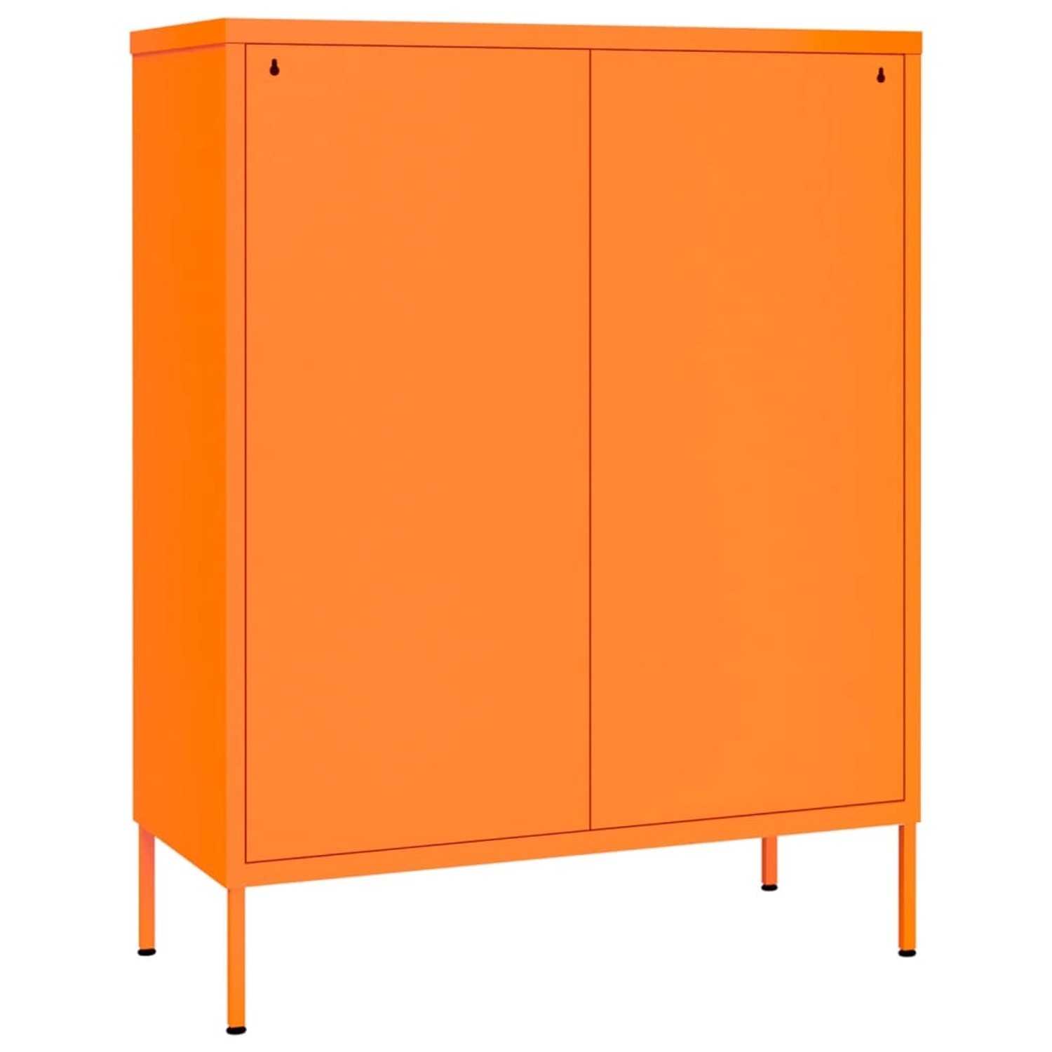 Oranger vidaXL Büroschrank aus Stahl, 80x35x101,5 cm, mit zwei Türen.