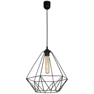 Licht-Erlebnisse Hängeleuchte Metall Schwarz Ø 35 cm Retro Design