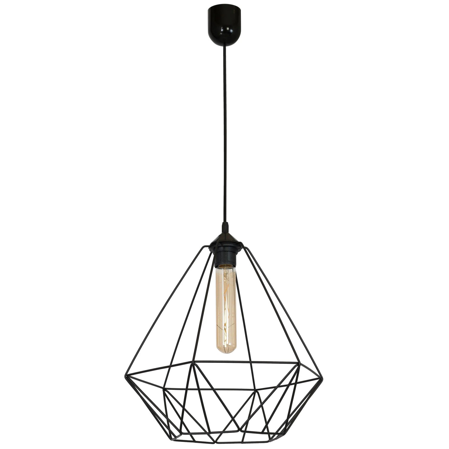 Licht-Erlebnisse Hängeleuchte Metall Schwarz Ø 35 cm Retro Design günstig online kaufen