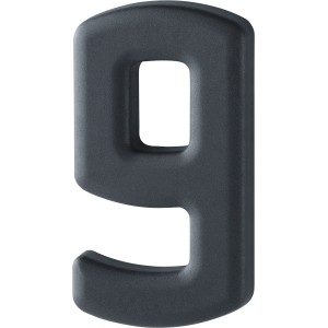 Schwarze Hausnummer 9 von AnsaPro aus Kunststoff, inklusive Befestigung.