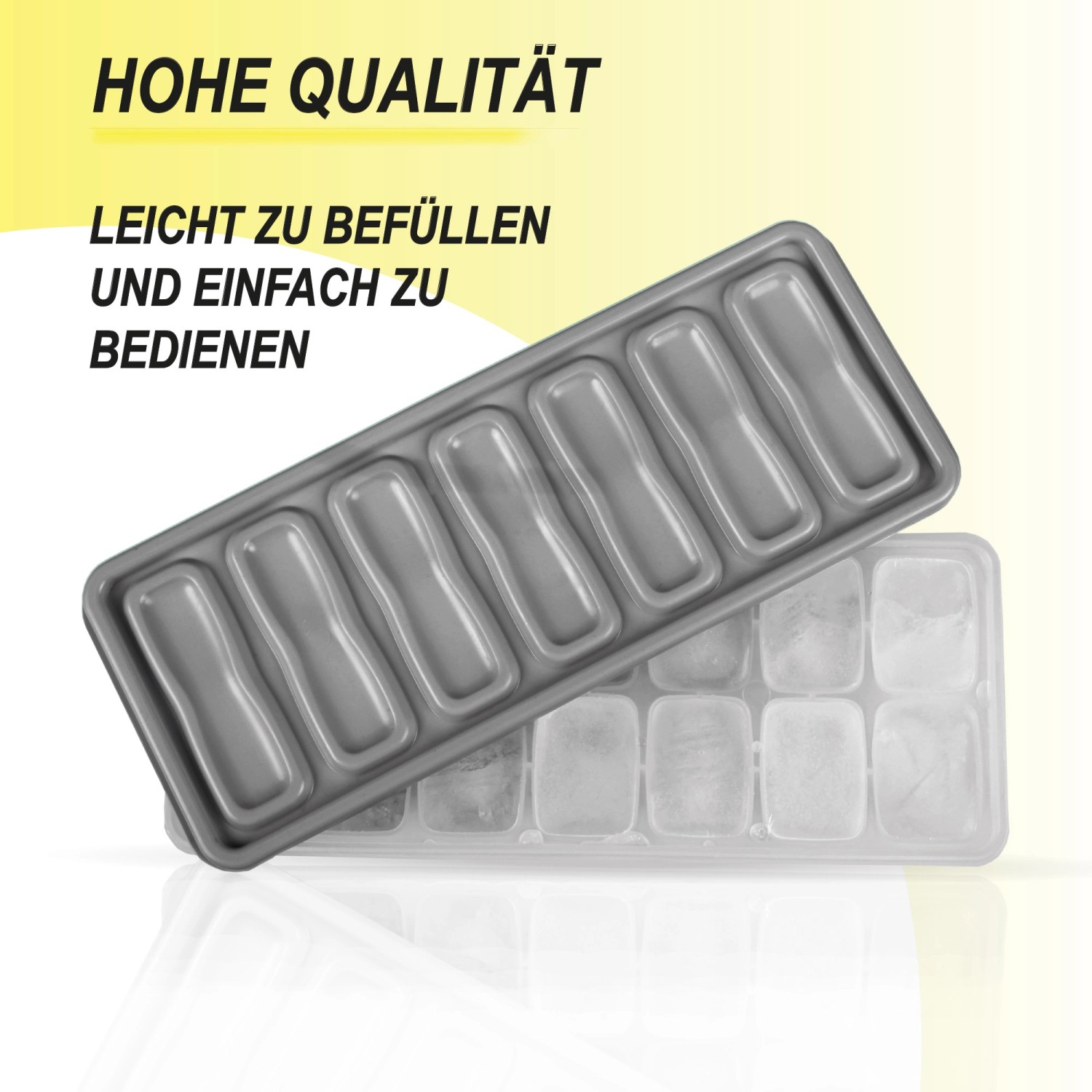 Graue ProHome Eiswürfelform aus Kunststoff, Küchenhelfer für Eiswürfel.