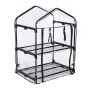 Relaxdays Balkongewächshaus Stahl Kunststoff Schwarz Transparent 2 Ebenen 94 cm x 69 cm x 49 cm 2,2 kg