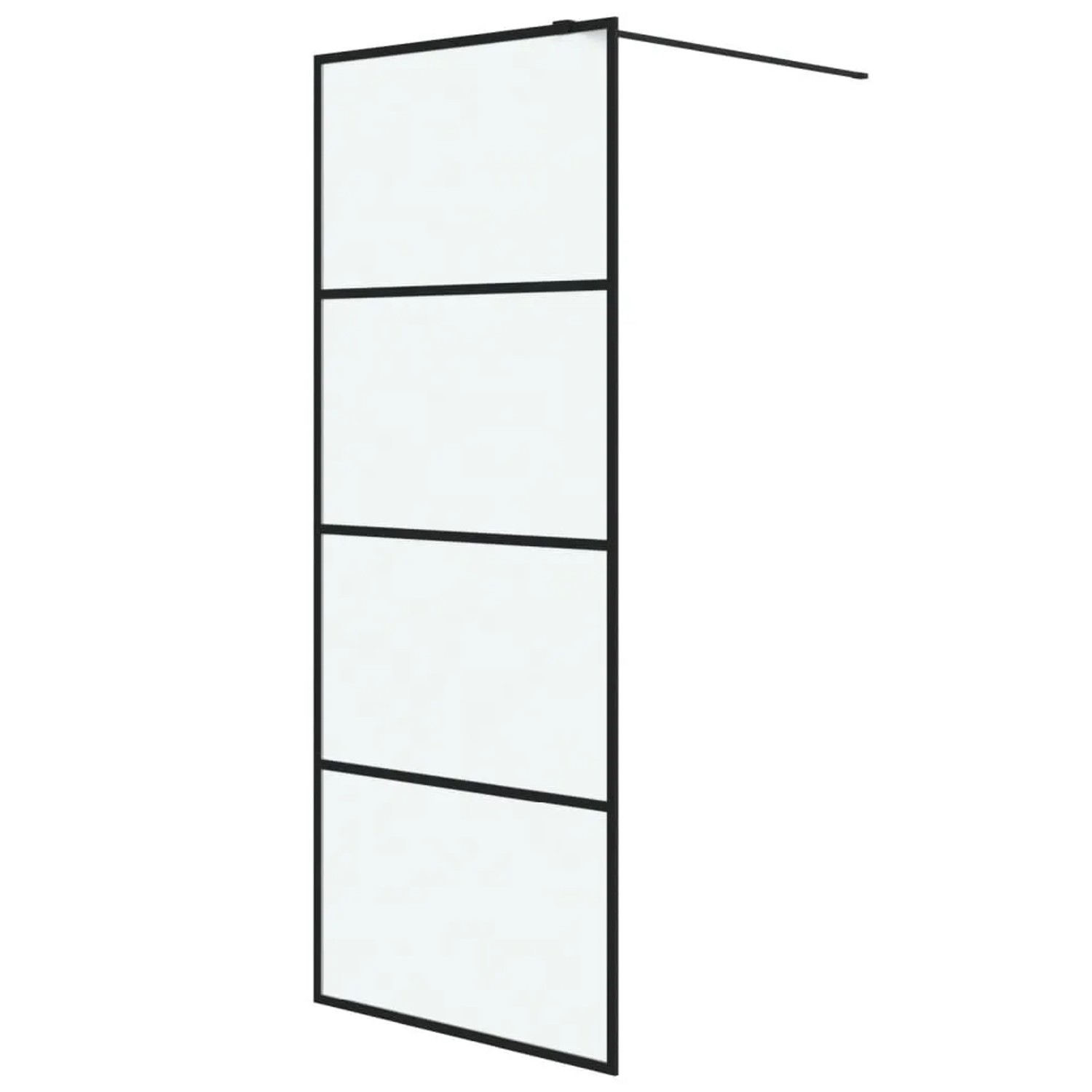 vidaXL Duschwand für Walk-In Dusche Schwarz 80x195 cm ESG Mattiert 152130