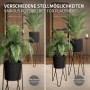 ML-Design Blumenständer 2er Set, schwarz, aus Stahl. Dekorative Pflanzenständer für Innen und Außen.