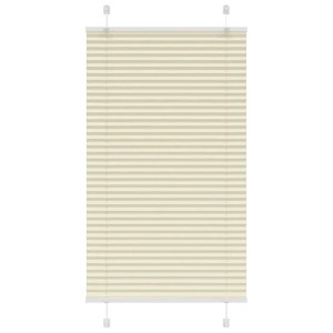 Cremefarbenes vidaXL Plissee 80x100 cm aus Polyester für Fenster, ideal als Sichtschutz.