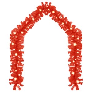 vidaXL Weihnachtsgirlande mit LED 10 m Rot 329196