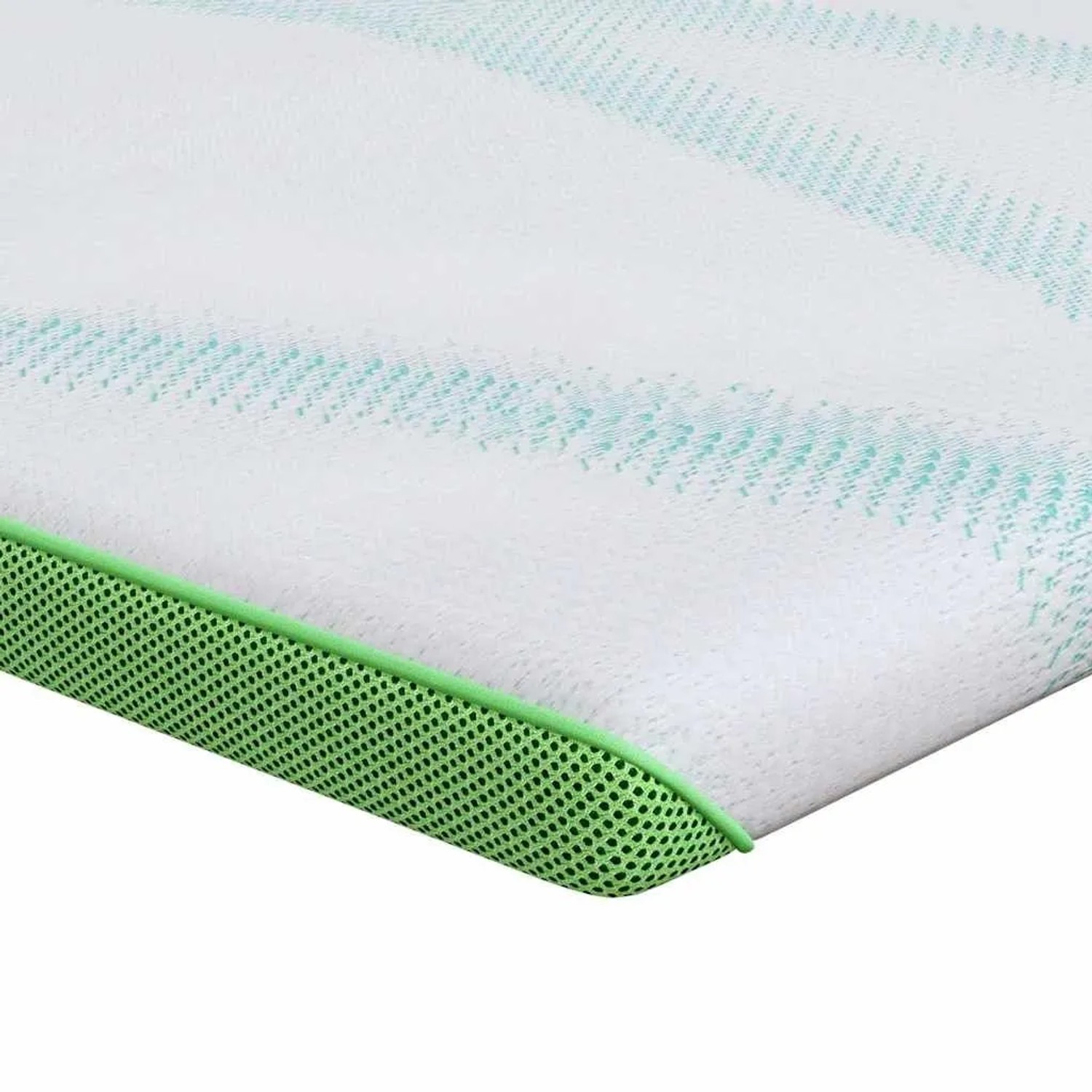 vidaXL Matratzenauflage Weiß und Grün 90 x 200 cm Jacquard Stoff 4106146