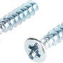 Zwei Geräteschrauben mit Kreuzschlitz, 3,2 x 15 mm, für Unterputzdosen.