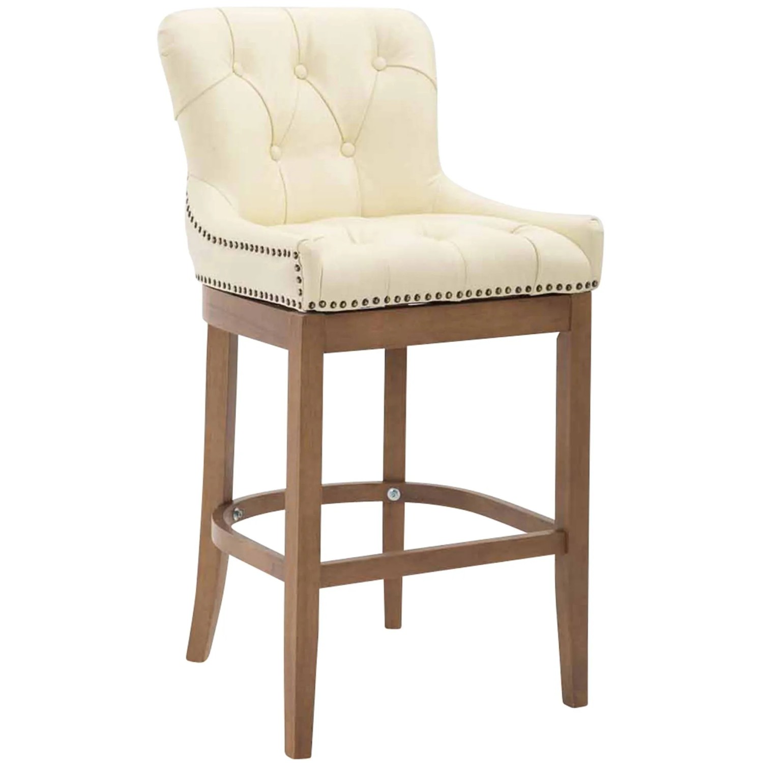 CLP Barhocker Lakewood Echtleder Antik-Hell Creme