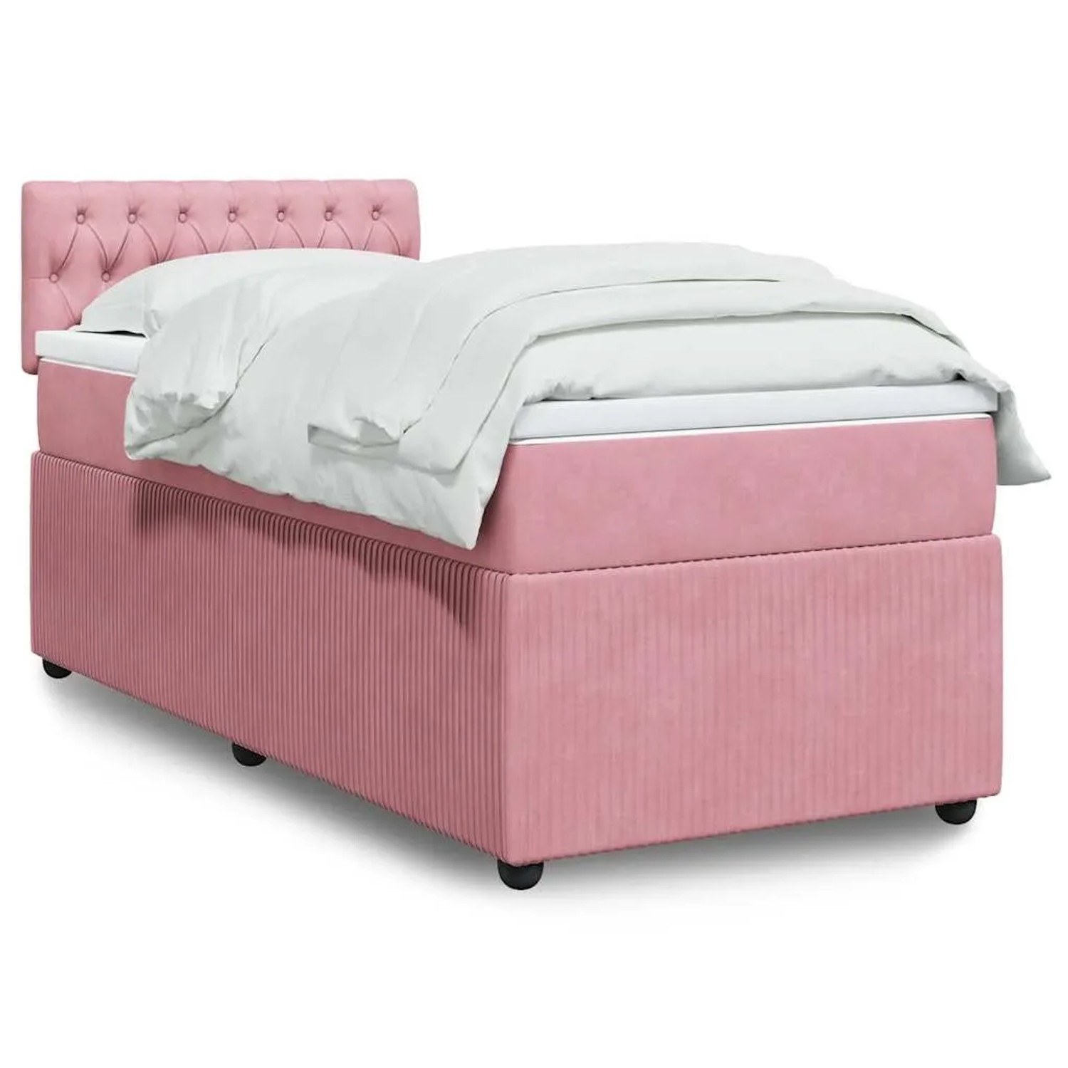 vidaXL Boxspringbett mit Matratze Rosa 80x200 cm Samt 3289901 günstig online kaufen