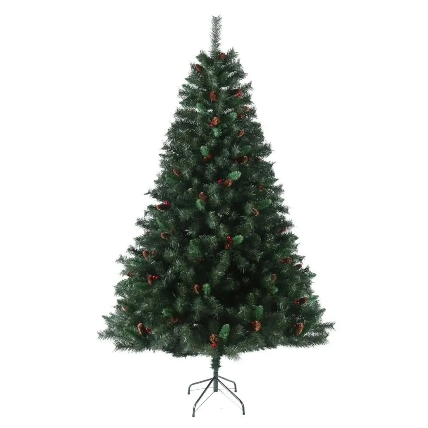 Svita Weihnachtsbaum Künstlich Mit Tannenzapfen Und Beeren 1017 Zweig-Spitzen Inkl. Ständer Luvi-Nadeln 210cm