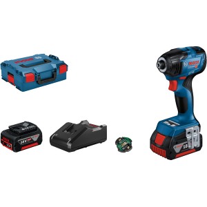 Bosch Professional Akku-Drehschlagschrauber GDR 18V-210 C Set mit Akkus, Ladegerät und L-Boxx.