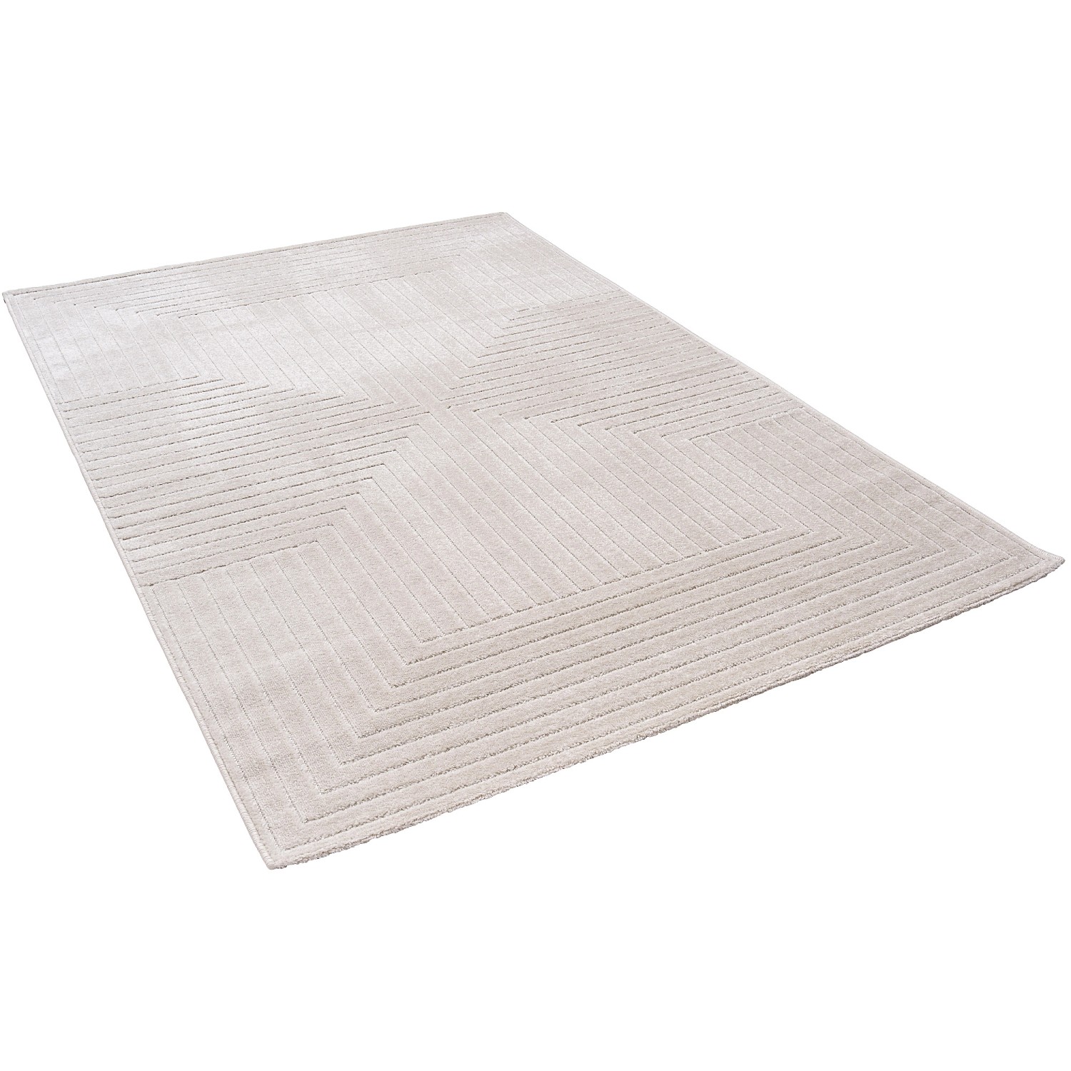 Pergamon In & Outdoor Teppich Flachgewebe Classy Creme Karo 160x230cm günstig online kaufen