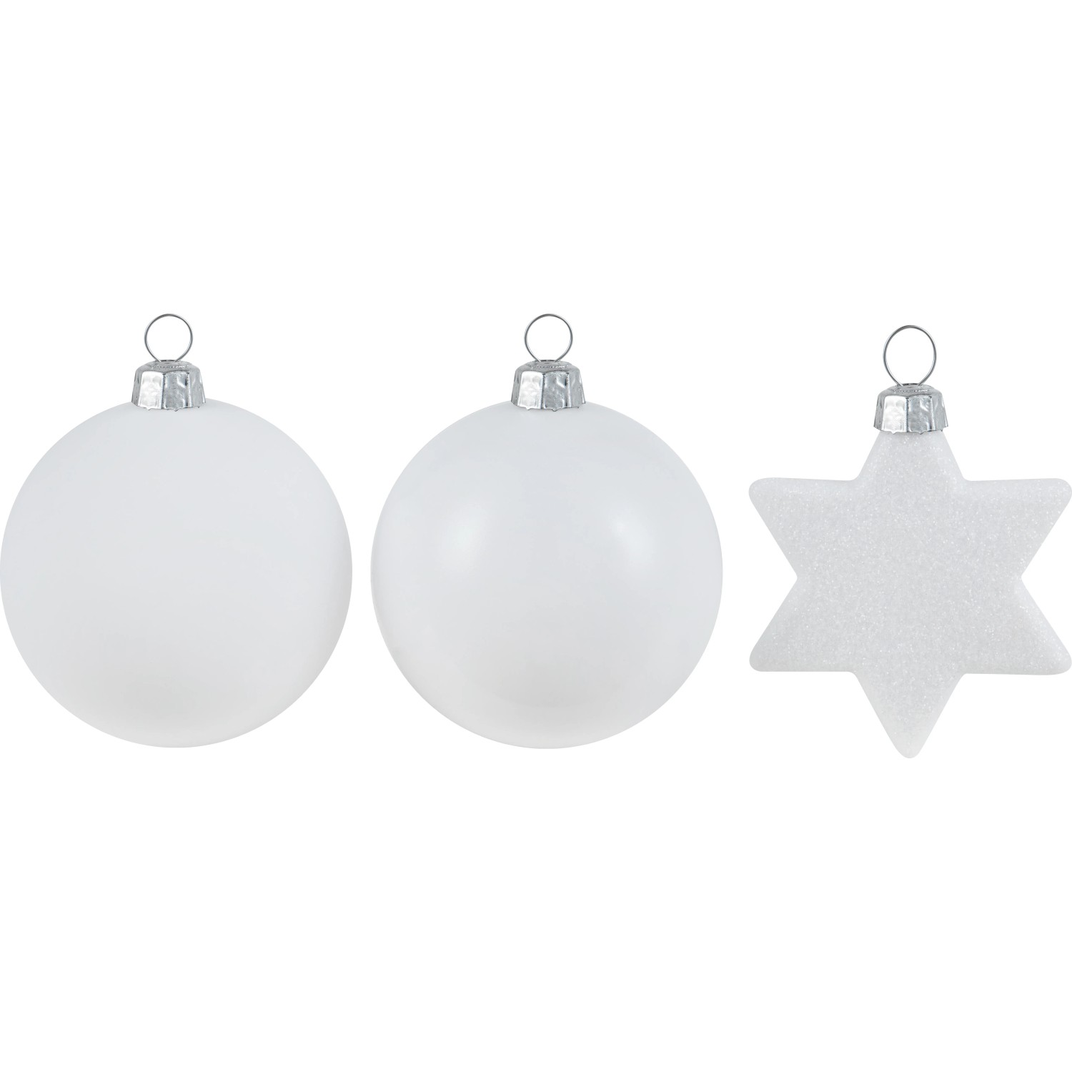 Christbaumkugel-Set Kunststoff Ø 6 cm 50-teilig Weiß
