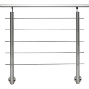 Treba Geländer-Set AB5, seitliche Montage, 150 cm, Aluminium eloxiert. Modernes Design mit Edelstahlstangen.