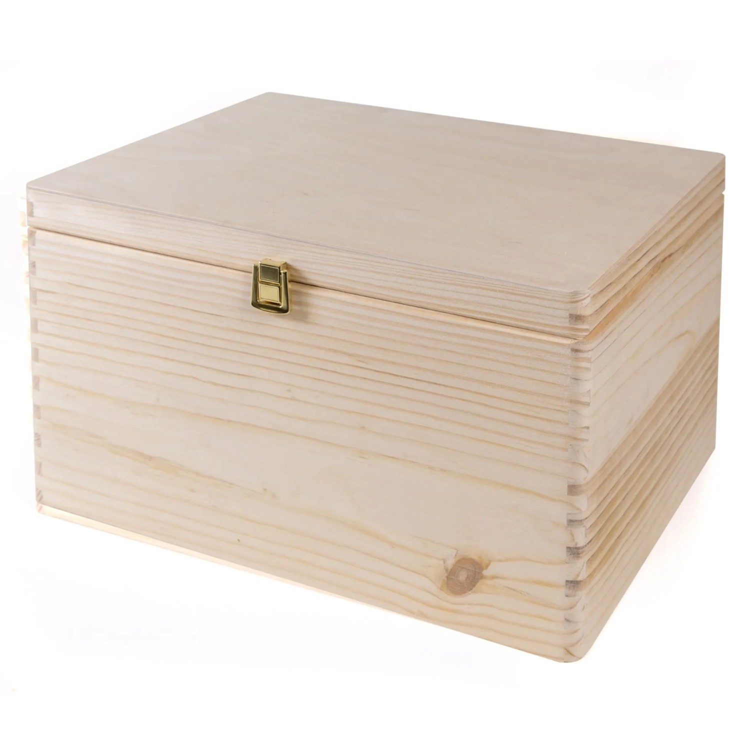 HolzFee Holzkiste 40 x 30 x 22,5 cm Allzweckkiste Holz mit Deckel und Verschluss