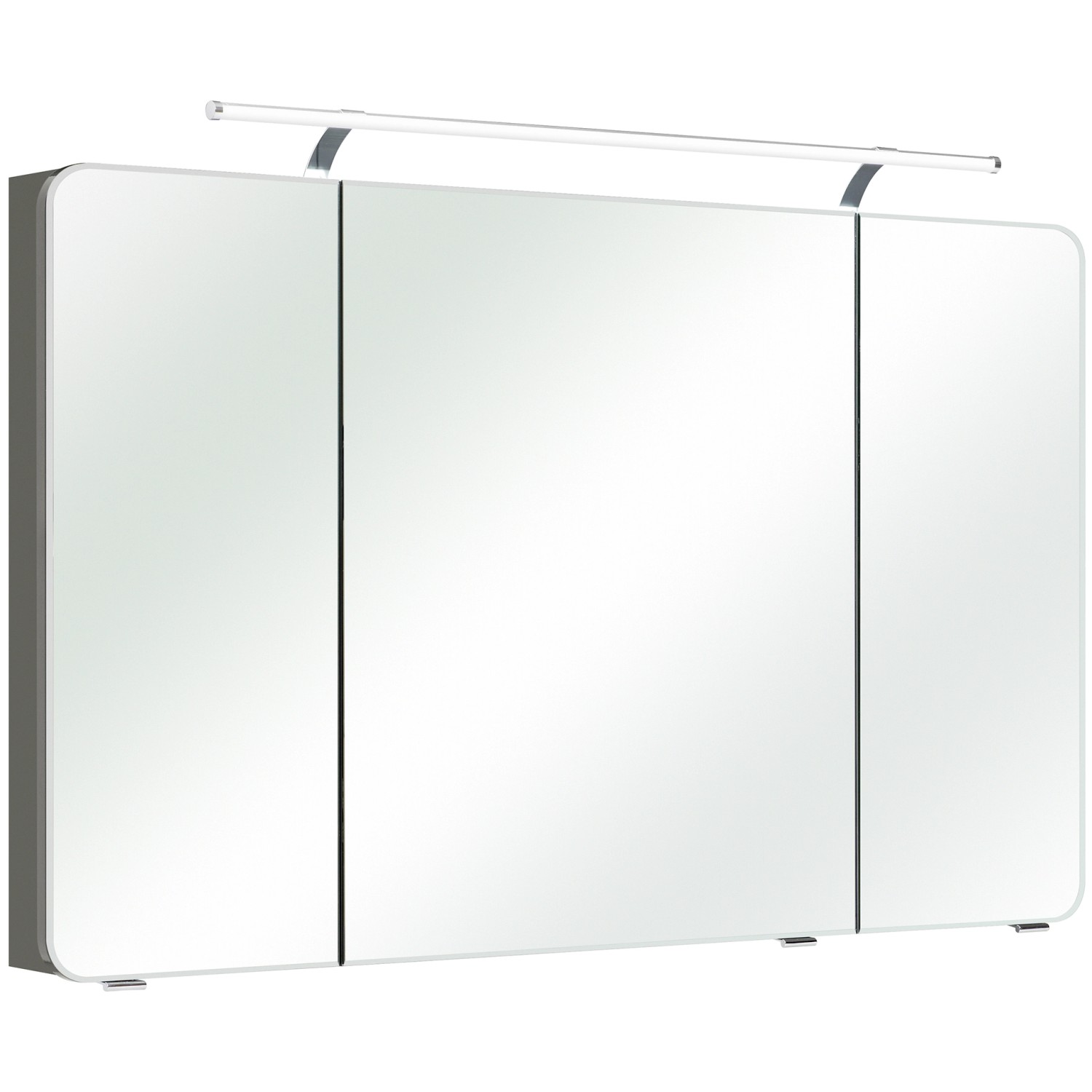 Pelipal Spiegelschrank Serie 4005 Quarzgrau Hochglanz 120 cm mit Softclose Türen