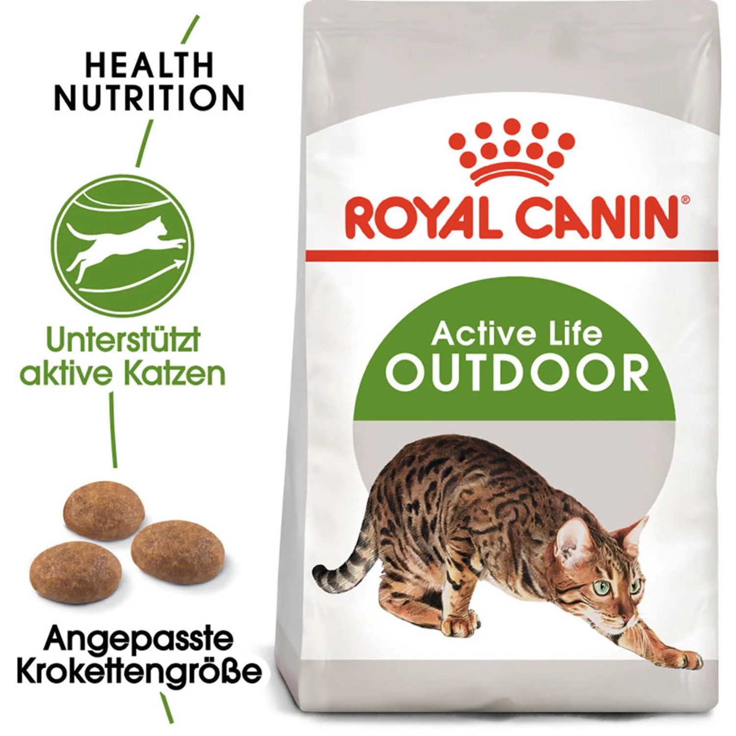 Royal Canin Outdoor Katzenfutter, 4kg Trockenfutter für aktive Freigänger Katzen.