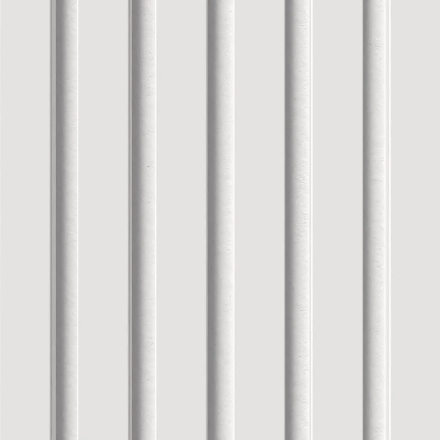 Weißes Denpanels Akustikpaneel (120x60 cm) mit vertikalen Rillen zur Schallabsorption.