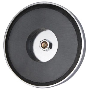 Tifler Rundmagnet mit Knauf und Chromblende, Ø 51 mm, bis 11 kg Haftkraft.