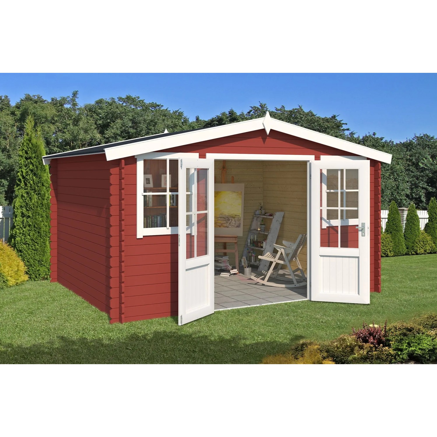 Lasita Gartenhaus Dallas 376 cm x 292 cm Schwedenrot