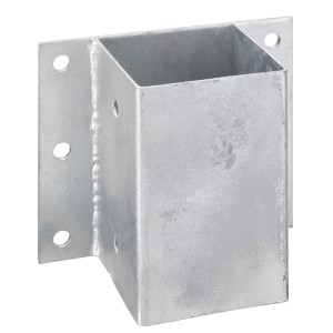 Feuerverzinkter Pfostenträger zum Andübeln, 150x91x91 mm, für Holzkonstruktionen im Außenbereich.