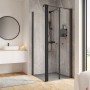 Schulte ExpressPlus Pendeltür mit Seitenwand, mattschwarz, 200x80 cm. Duschtür mit elegantem Design.