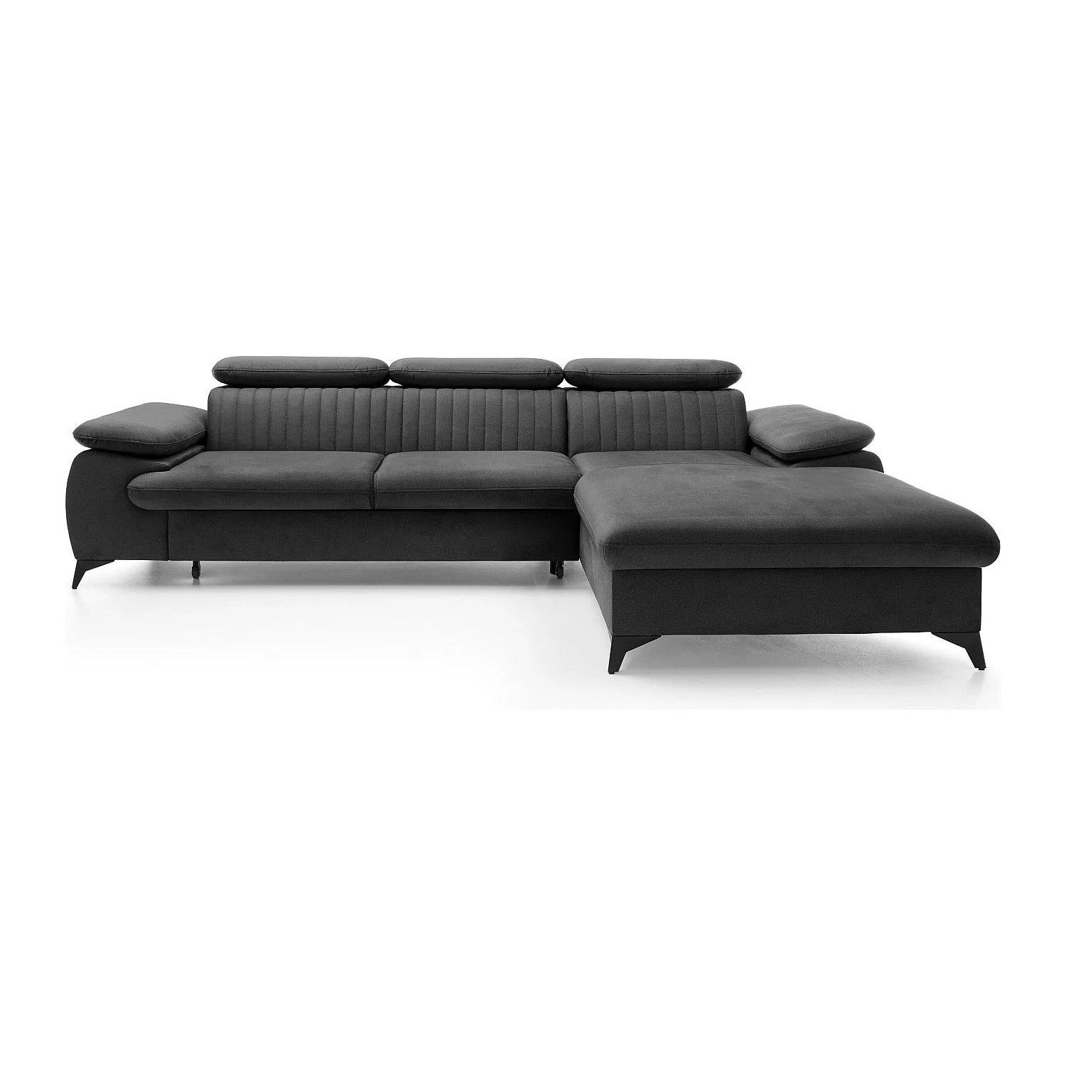 Vente-unique Schlafsofa Samara Anthrazitgrau 280 cm