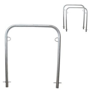 TRUTZHOLM 2x Fahrradanlehnbügel 115x99cm Stahl Feuerverzinkt Durchmesser 49mm Grau