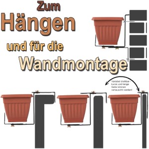 BigDean Blumenkastenhalterung 6 Stück Terrakotta Für Balkon Und Geländer Einfache Befestigung Für Pflanzkästen Und Blumenkästen 3 Fach