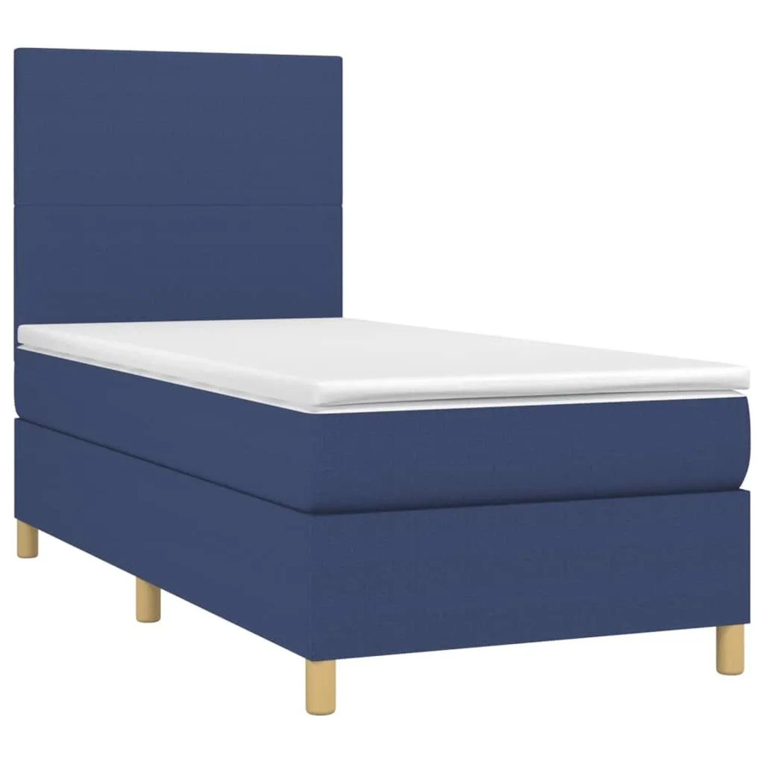 vidaXL Boxspringbett mit Matratze & LED Blau 90x190 cm Stoff 3135243 günstig online kaufen