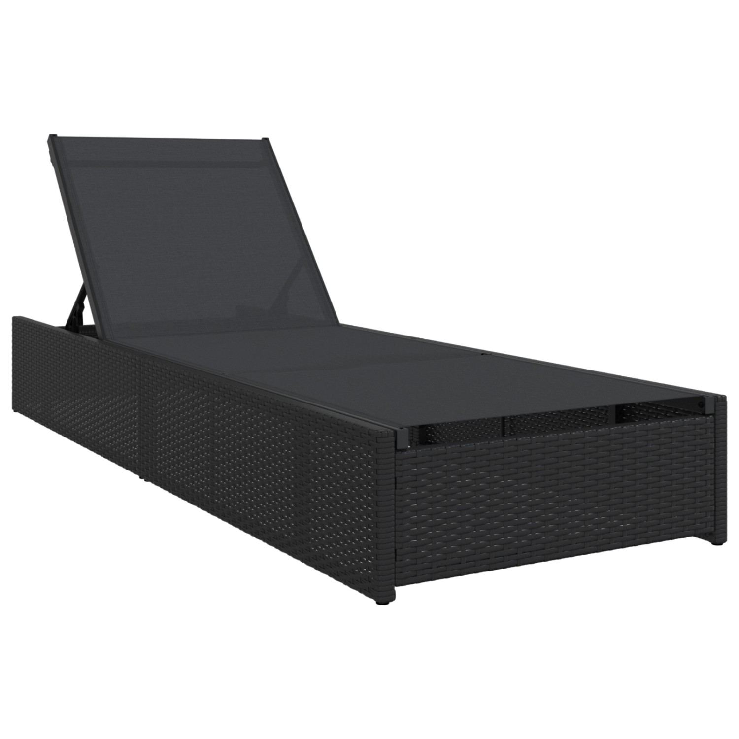 vidaXL Sonnenliege Schwarz 60x200x27 cm Poly Rattan 42004125 günstig online kaufen