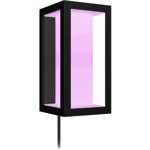 Philips Hue Impress Wandleuchte, schwarz, mit farbigem Licht. Für den Außenbereich.