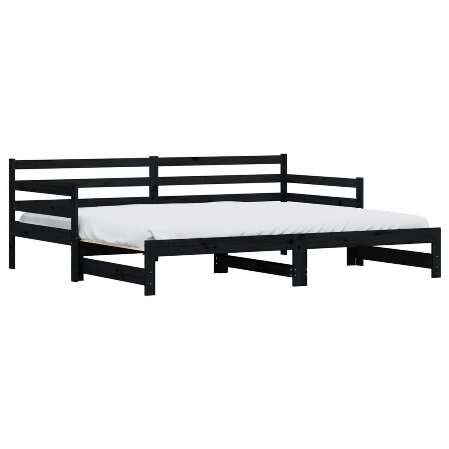 vidaXL Tagesbett Ausziehbar Schwarz 90x200 cm Massivholz Kiefer1882238 günstig online kaufen