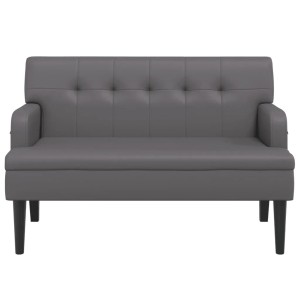 Graue vidaXL Sitzbank mit Rückenlehne, Kunstleder, 112x65,5x75 cm.