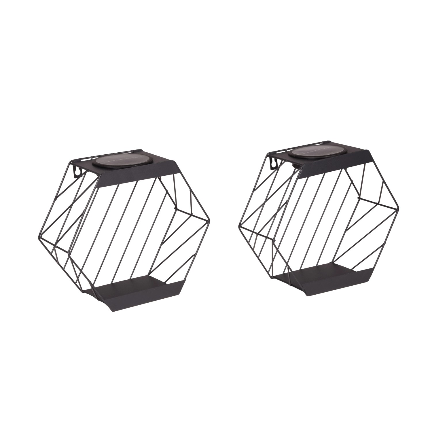 DELUKE Solar-Pflanzregal KURT 2er Set Stahl Schwarz 25x11x28,5cm Blumenregal Pflanzenständer Pflanzenhalter