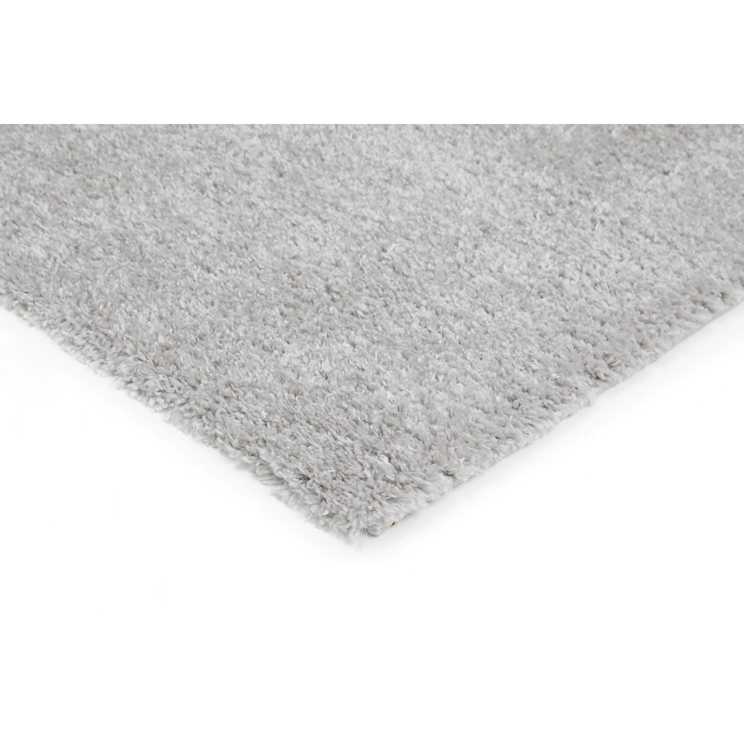 Detailansicht des grauen Andiamo Teppich Chia (60x110 cm) mit hohem, flauschigem Flor.